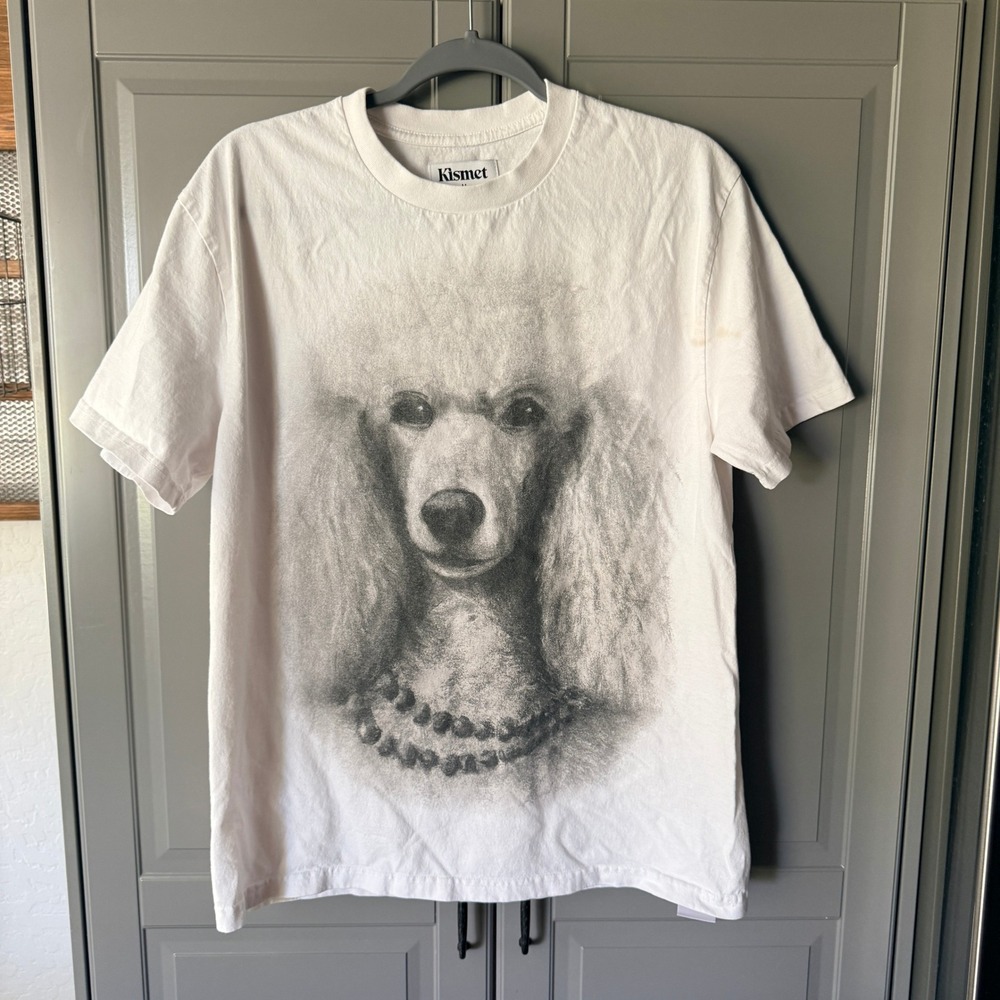 Kismet Unisex The Poodle Graphic T-Shirt, White, M
